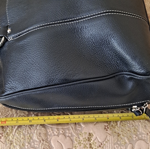 Franklin Covey Black Leather Laptop Briefcase Purse Bag - Picture 5 of 8